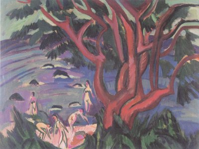 Red Tree on the Beach by Ernst Ludwig Kirchner